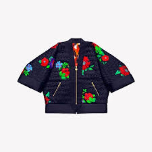 NWT KENZO x H&M Short Coat REVERSIBLE SILK KIMONO Quilted Bomber Jacket Medium - Picture 3 of 16